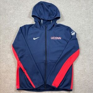 Nike Navy Therma-Fit Full Zip Hoodie UCONN Player Issue Women's Sz Large